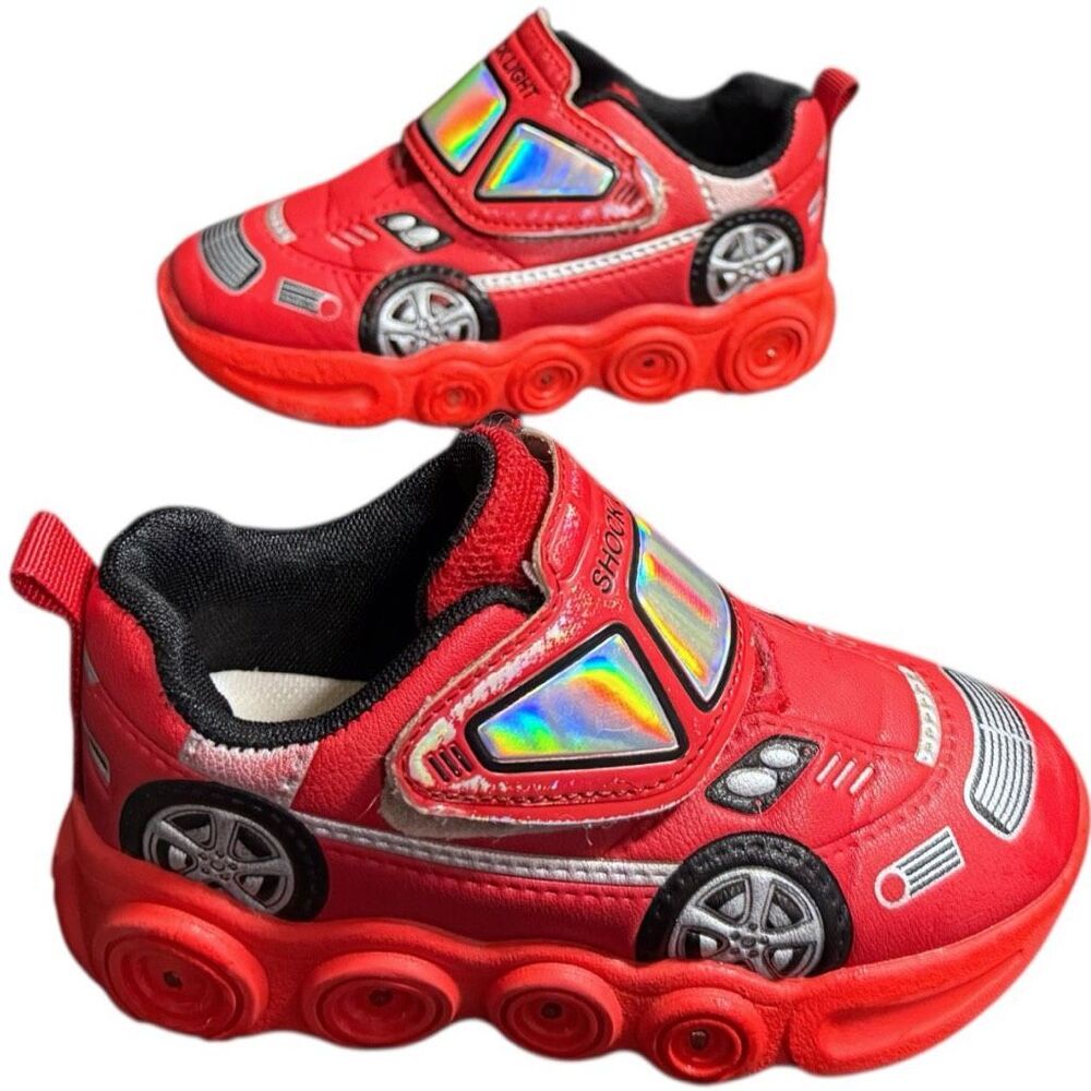 Toddler Boys Race car Sneaker Shoe Bundle Lot Size 11 - Picture 8 of 15
